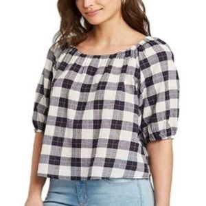Blue + White Gingham Top